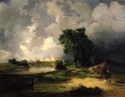 View of the Kremlin in Bad Weather by Alexei Kondratjewitsch Sawrassow